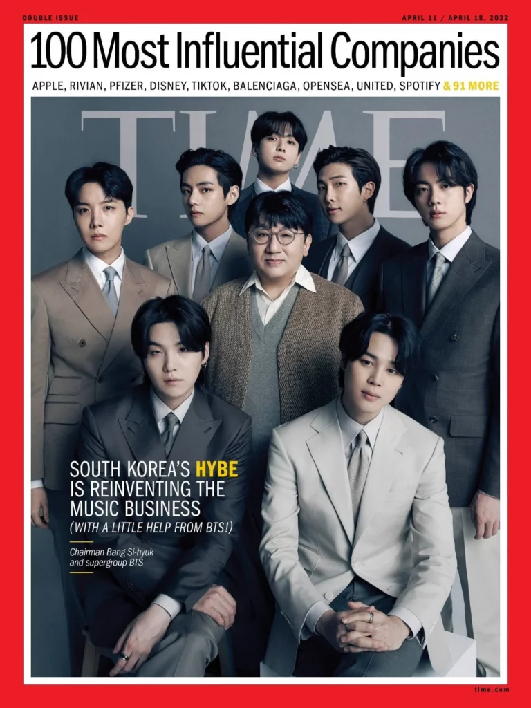 Netizens are divided over Bang Si Hyuk standing with BTS on the cover of Time magazine