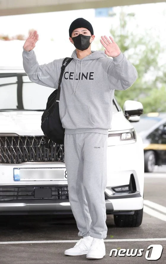 Park Bo Gum shows off his fresh Boyfriend look in a Celine Varsity jacket  ready for the spring season