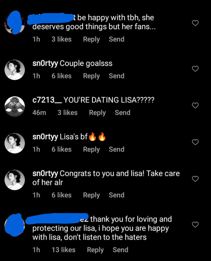 Lisa's fanbase now supporting her secret relationship with a SM producer