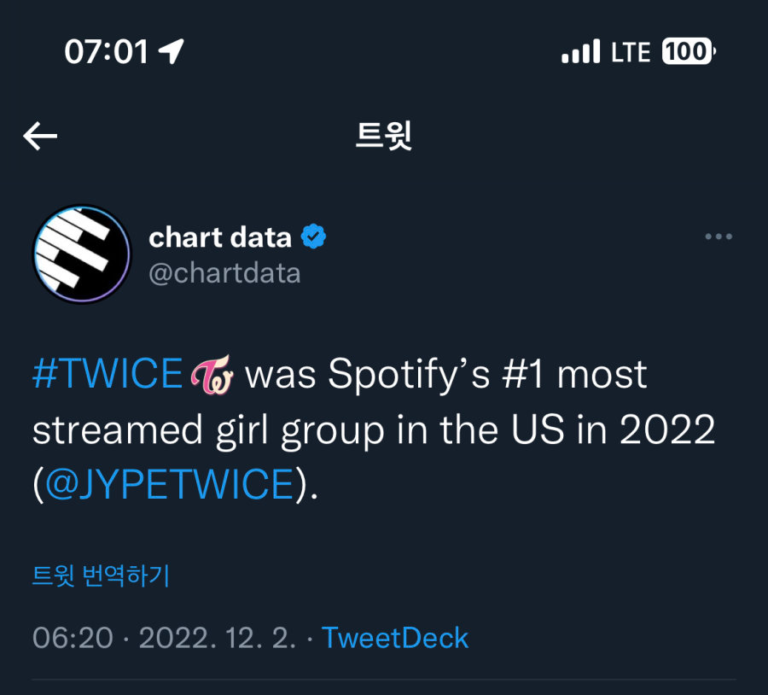 TWICE is the most streamed girl group on Spotify in the US because BLACKPINK has so few songs?