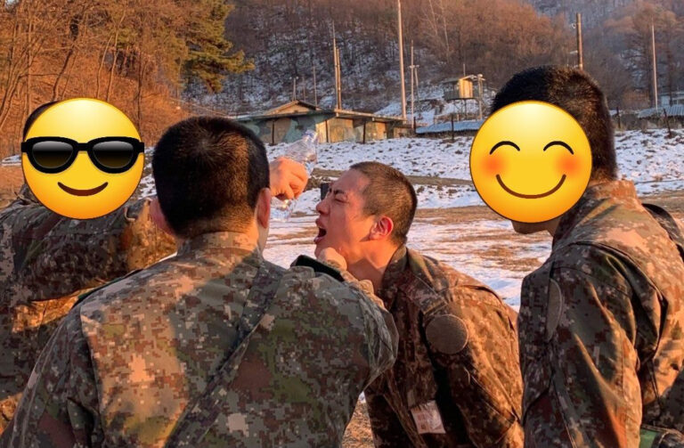 BTS Jin's pictures in the military training center