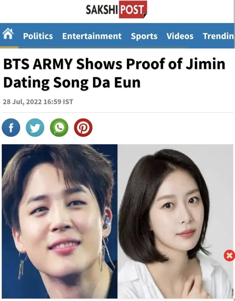 BTS Jimin is rumored to be dating actress Song Da Eun