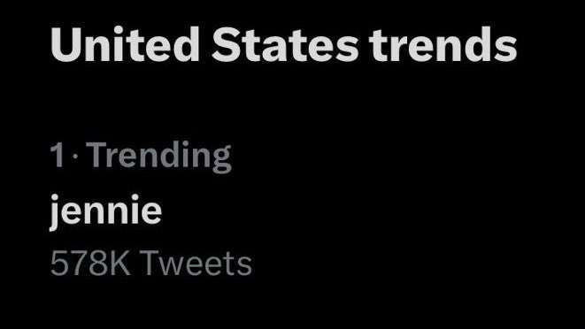 BLACKPINK Jennie gets #1 on Twitter trends in the US