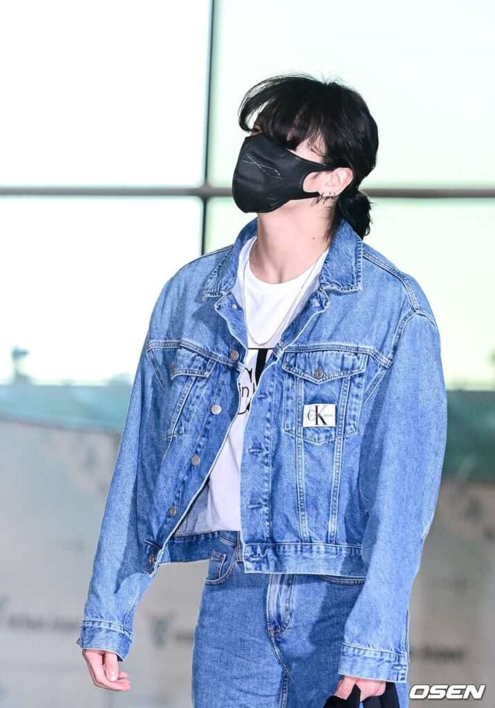 BTS Jungkook airport look calvin klein denim jeans Has Good Looks In His  'Jeans