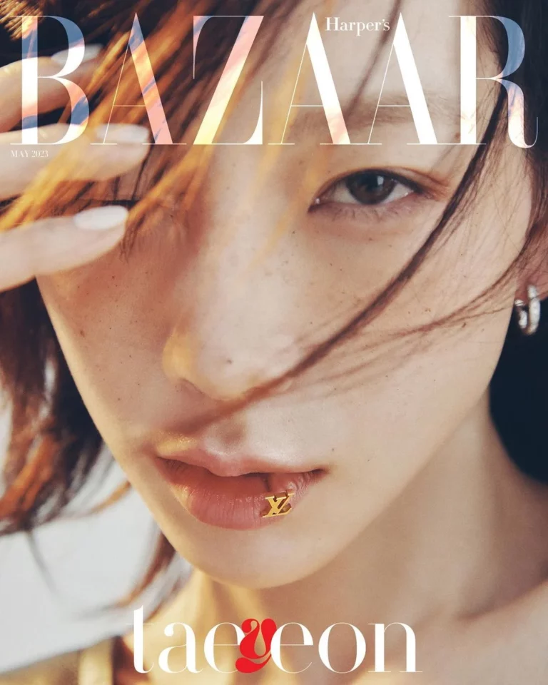 Taeyeon, Nayeon, and Hyein on Harper's Bazaar Korea May covers