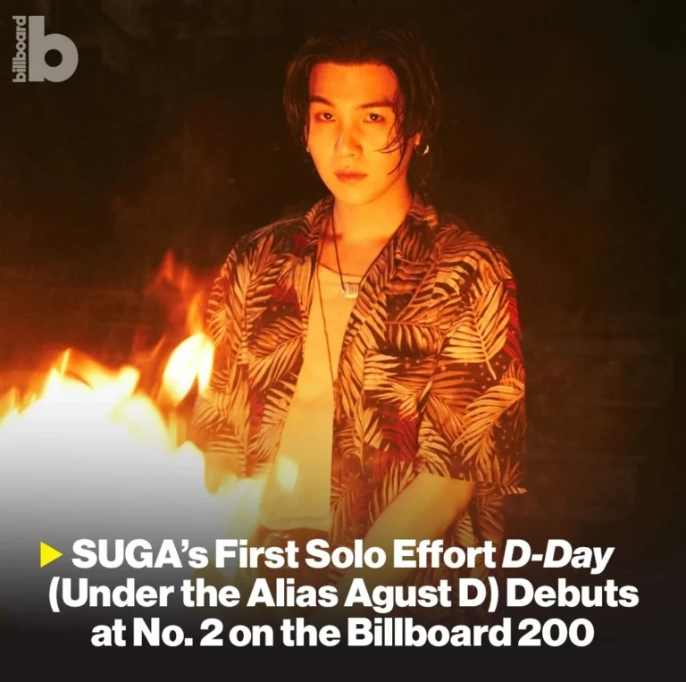 BTS Suga solo album 'D-DAY' debuts at No. 2 on the Billboard 200 (+ No. 58 on the Hot 100)