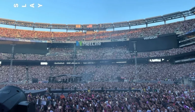 Audience seats at TWICE's MetLife Stadium concert today