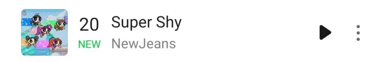 NewJeans 'Super Shy' enters 20th place on Melon TOP 100 chart