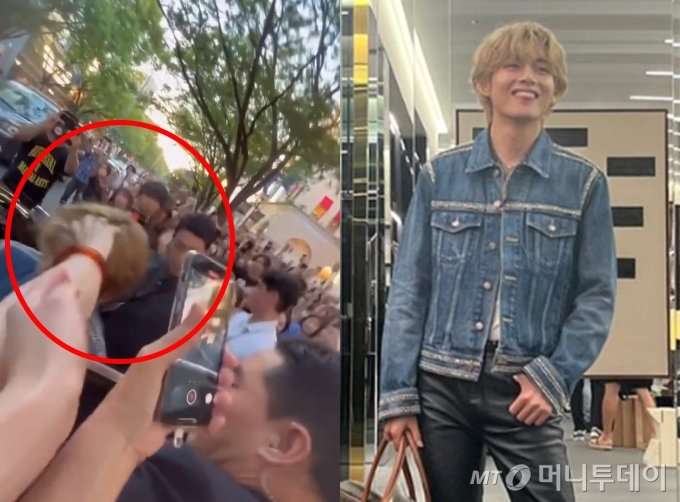 A crazy fan grabbed BTS V's hair in Tokyo, Japan