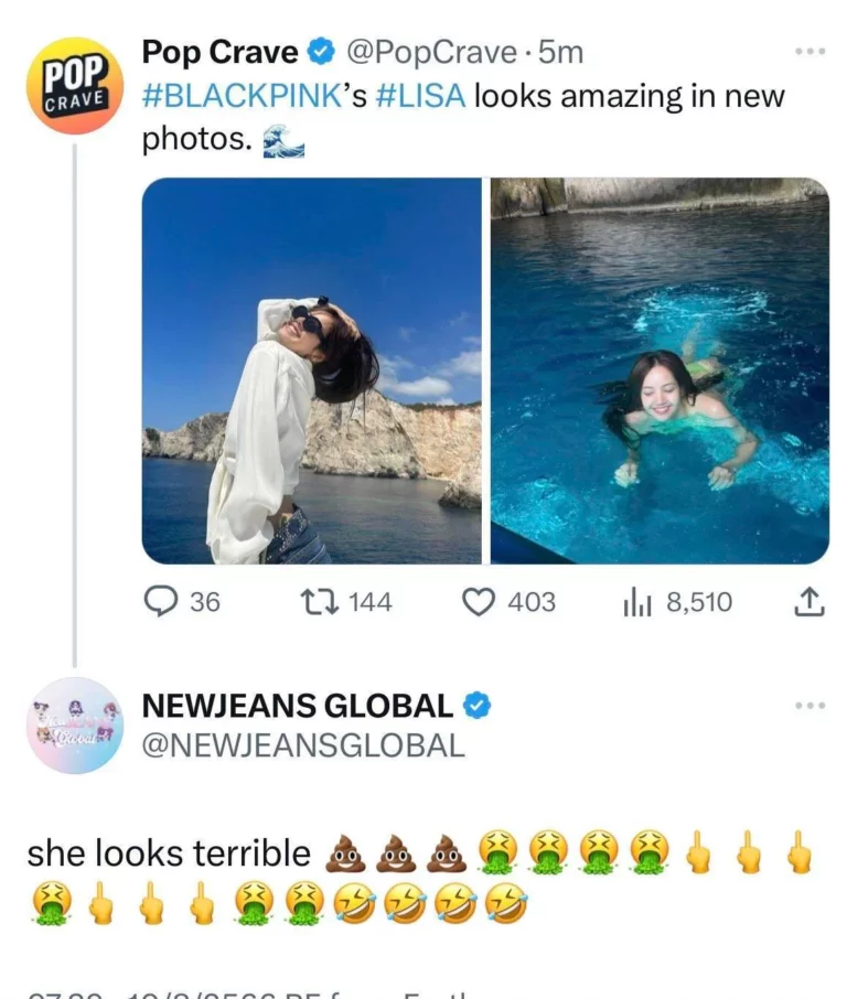 One of NewJeans' biggest foreign fan accounts was caught mocking BLACKPINK's Lisa