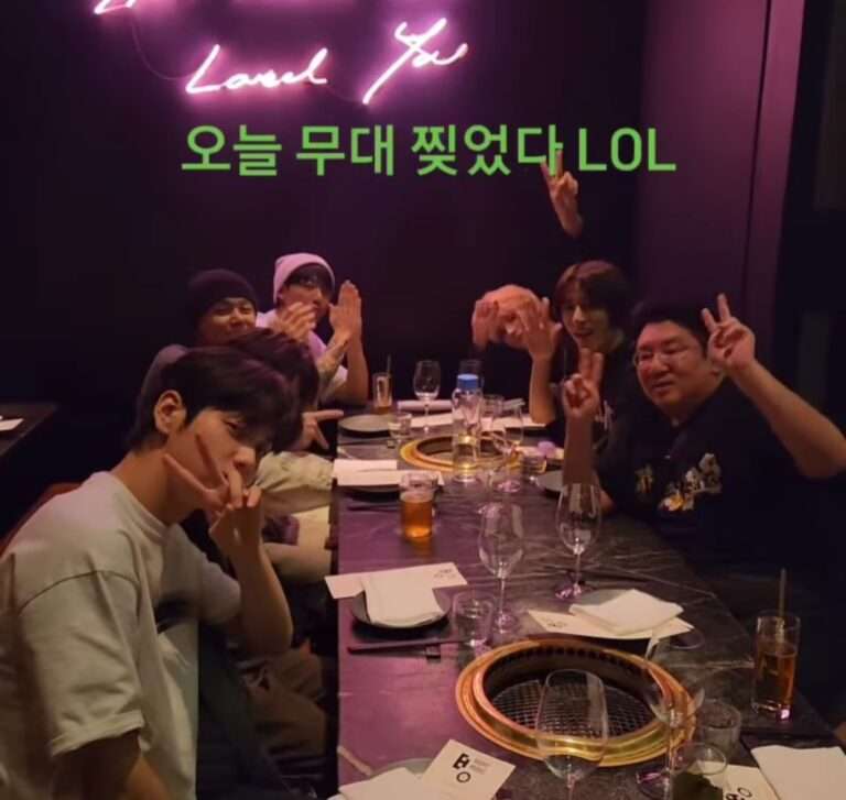 Bang Si Hyuk x BTS Jungkook x TXT eating together in the US