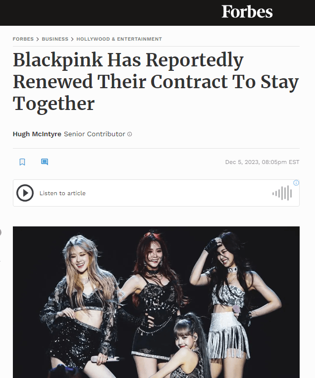 Overseas reactions to BLACKPINK's contract renewal
