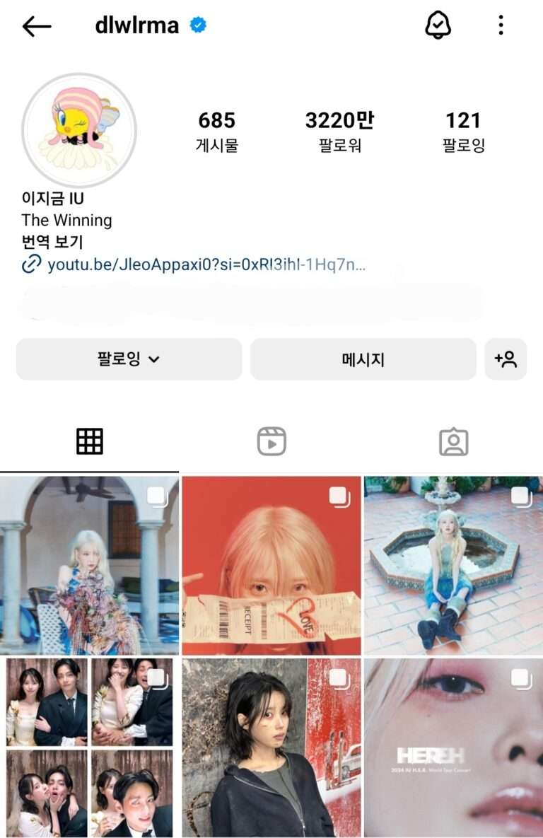 IU's Instagram profile photo has finally changed after N years