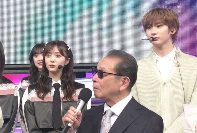 The height difference between Japanese female idol and RIIZE Anton during MUSIC STATION live broadcast today