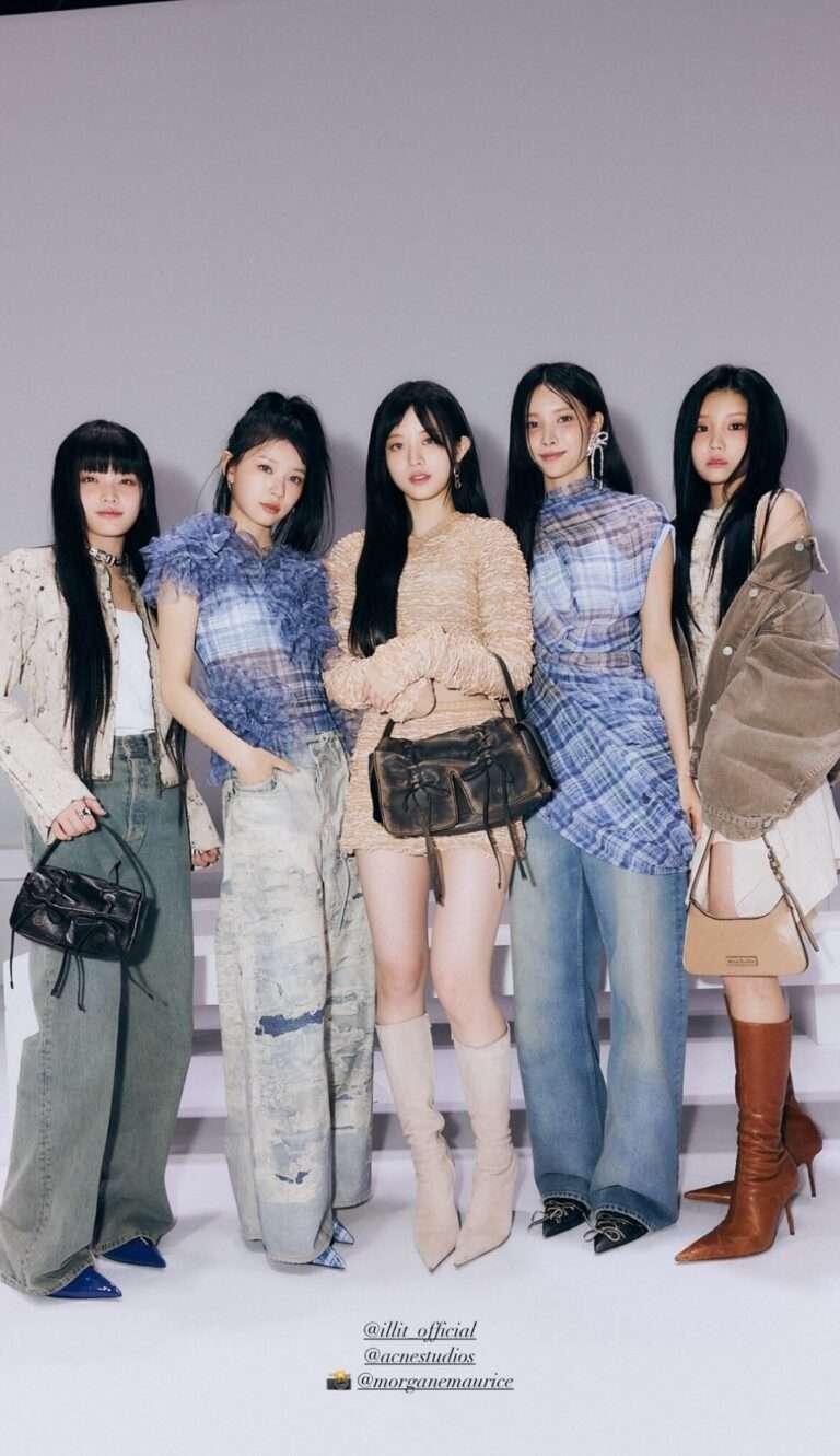 Pictures of HYBE's 5-member rookie girl group 'ILLIT' at Paris Fashion Week