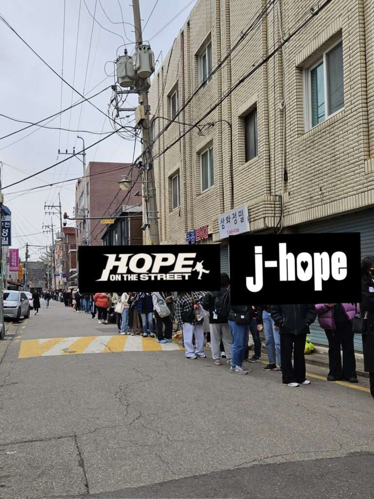 The line of fans lining up at BTS J-Hope's pop-up store in Seongsu is shocking