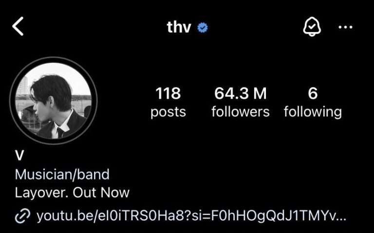 V seems to be in serious trouble with his Instagram profile picture