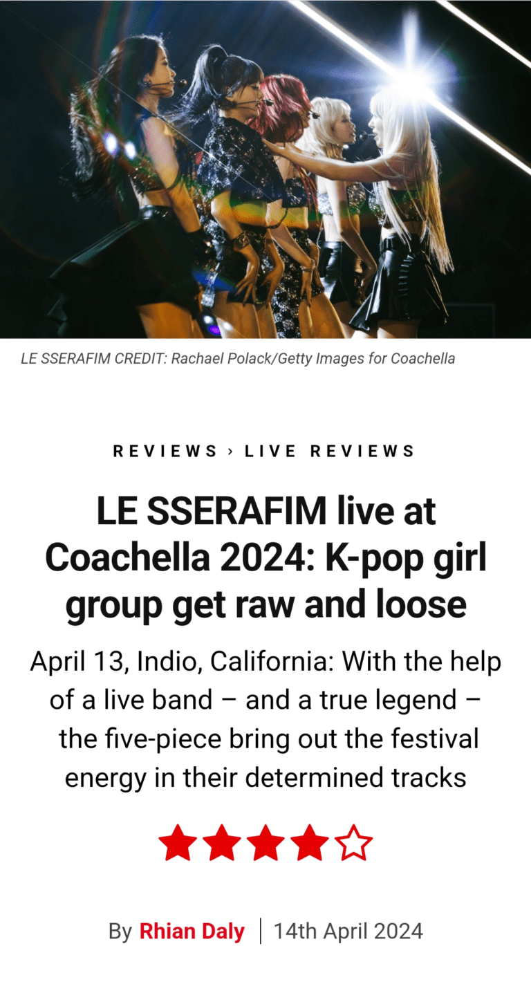 NME reviews LE SSERAFIM Coachella