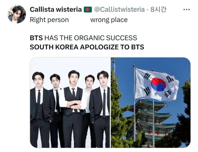 'South Korea apologizes to BTS' with more than 160,000 tweets