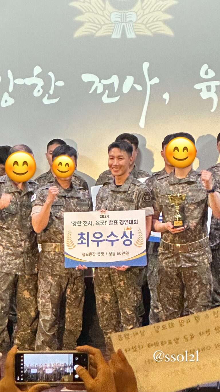 Current state of the BTS member who received an award from the military