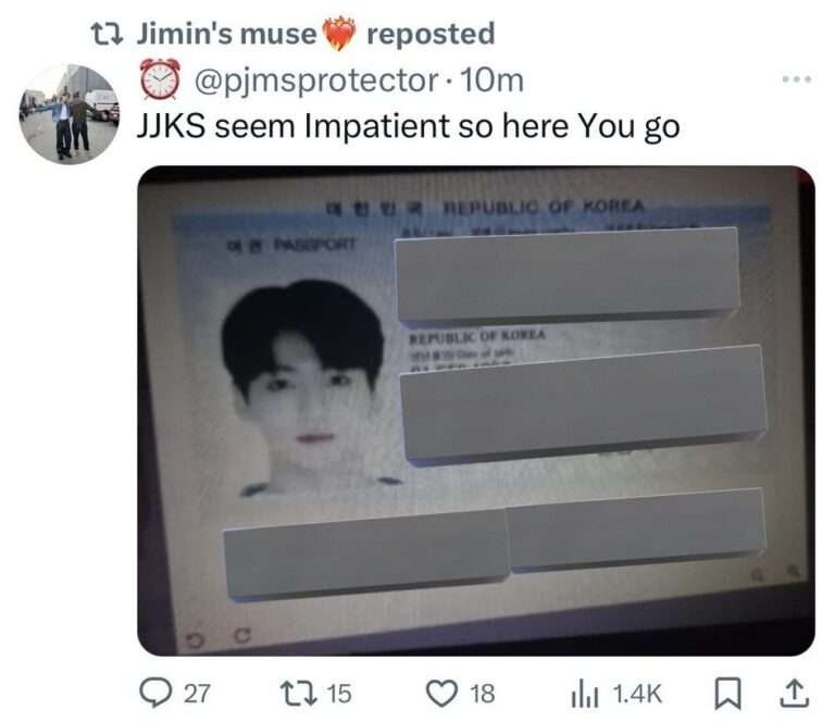 Jimin fans invaded Jungkook's privacy again spreading leaked passport pictures