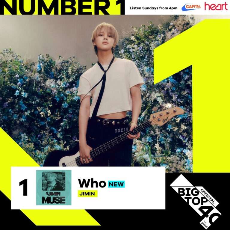 BTS Jimin 'Who' debuts at #1 on the UK Big Top 40 after 2 days